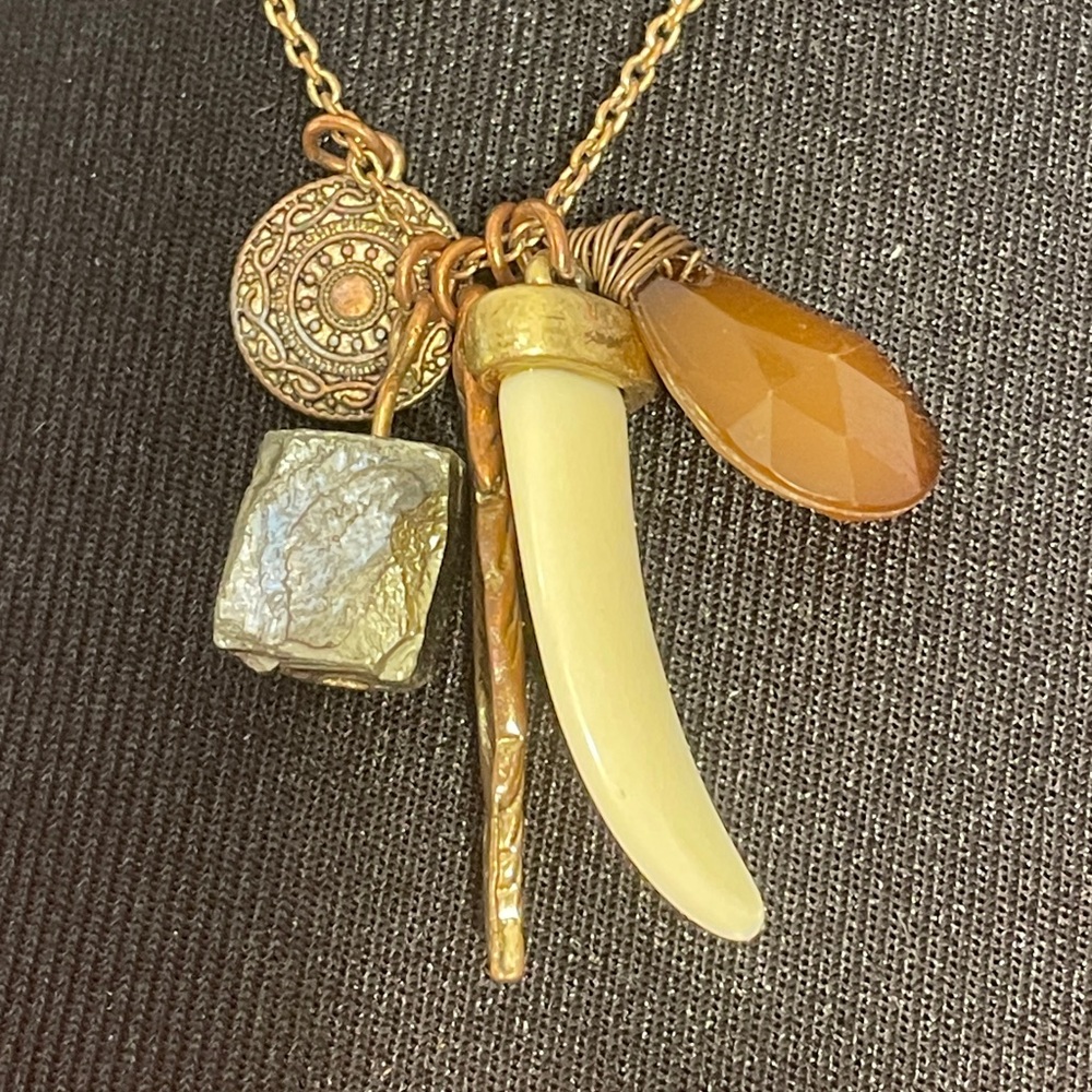 Boho Charm Necklace with Mixed Pendants